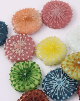 Handmade dandelion glass beads