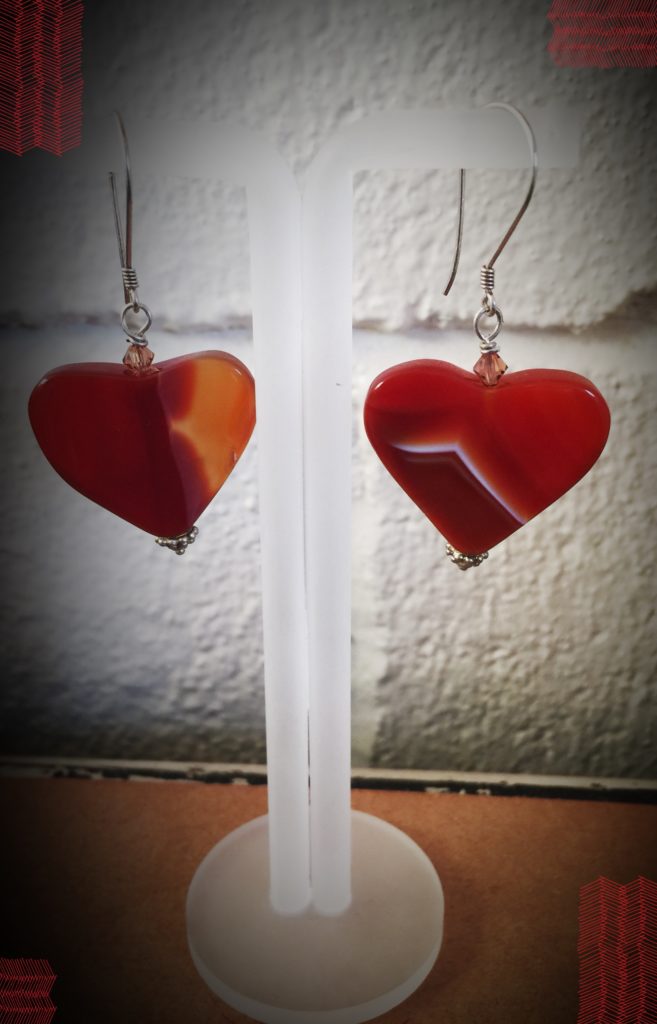 Carnelian earrings heart