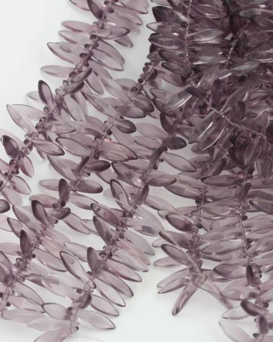 Drop shape glass bead purple