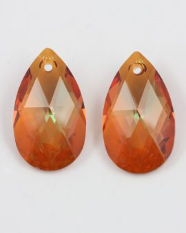 swarovski drop pendant crystal copper
